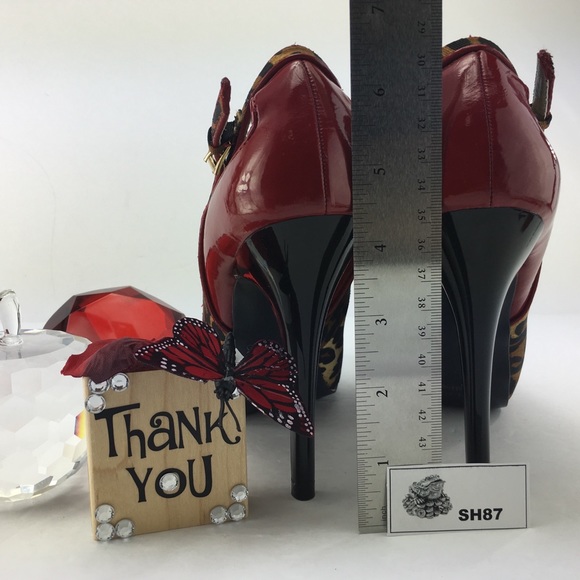 Guess Red Cheeta Print Heels Size 6.5 - Picture 8 of 8